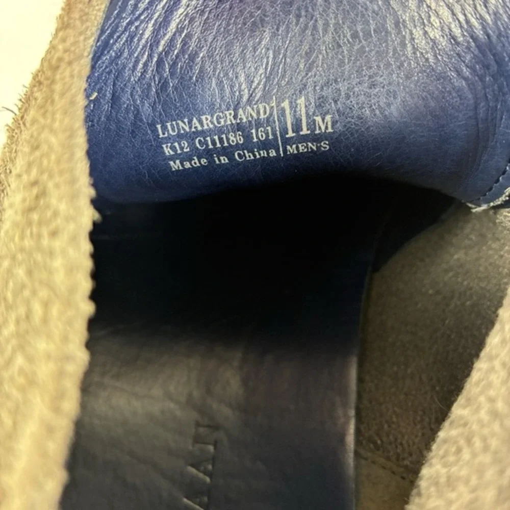 Cole Haan Men's Oxford Loafers sz 11 Suede Leather Lace Up Pewter Gray work wear
